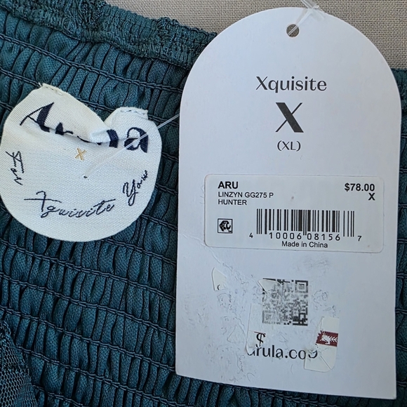 New With Tags!! ARULA Teal Lace Blouse Size XL - Picture 4 of 5